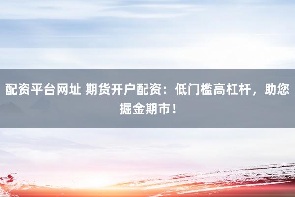配資平臺網(wǎng)址 期貨開戶配資：低門檻高杠桿，助您掘金期市！